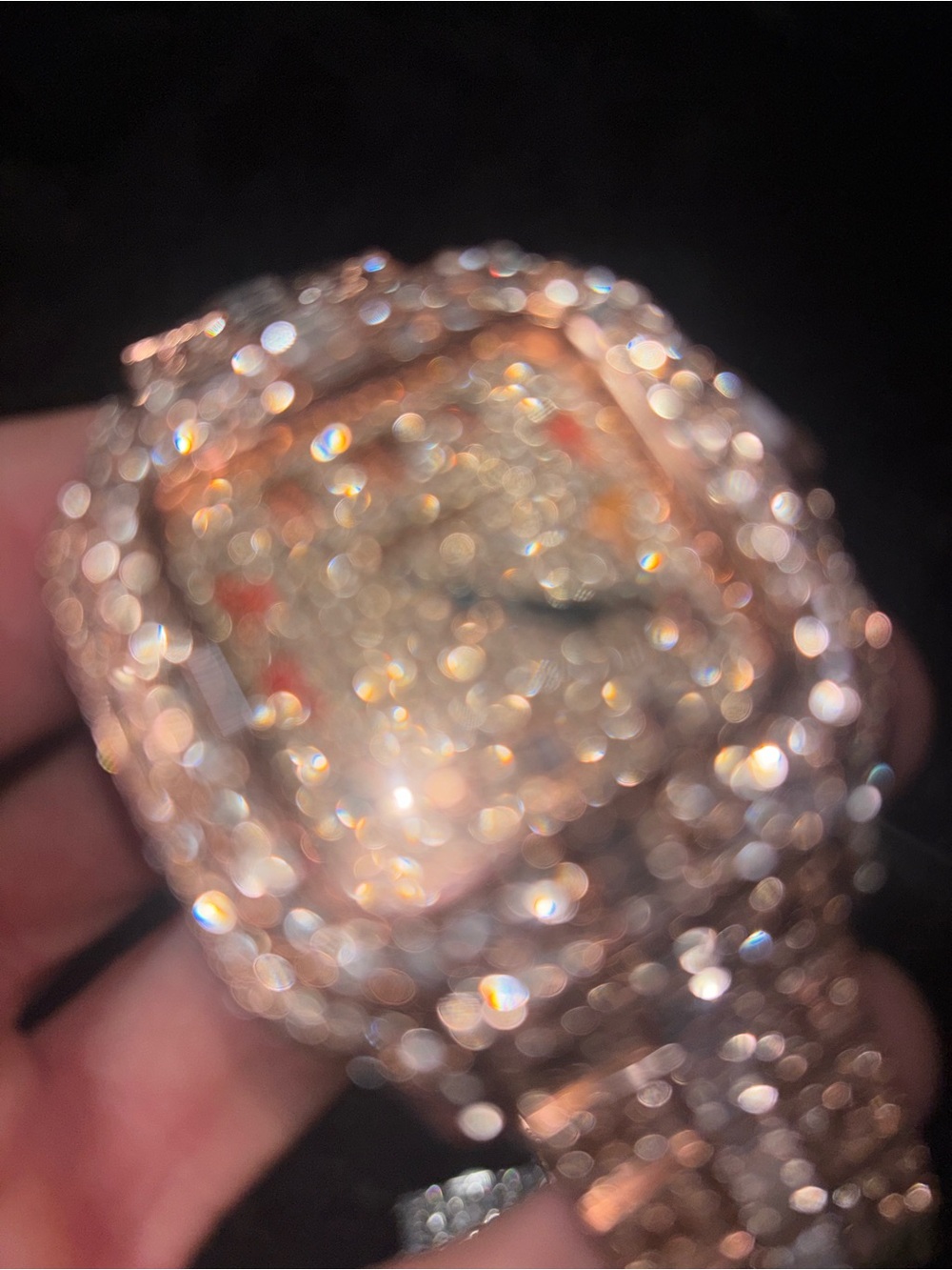 Source Unknown Rose Gold Tone Men's Crystal Watch
